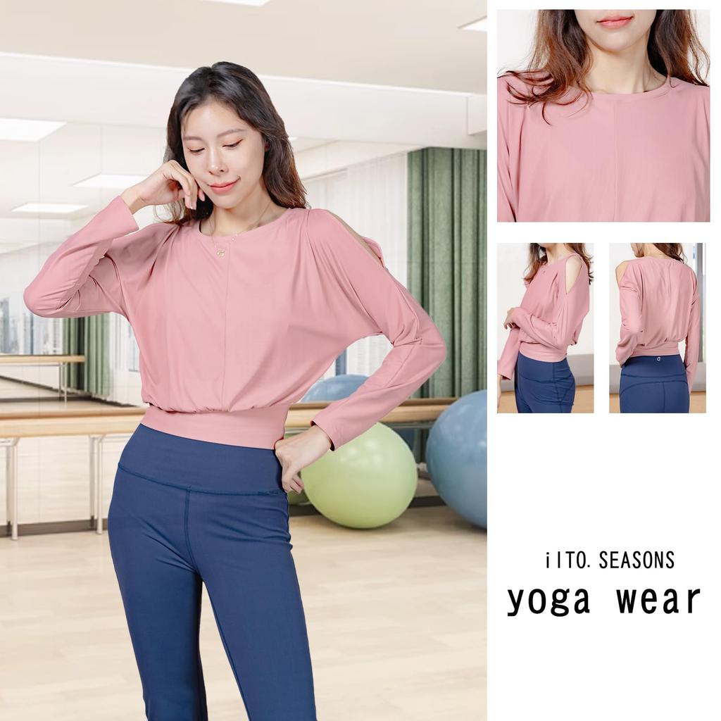 Yoga Long Short Open Fitness Cooling UV Popular [iito.seasons] Women's Wear, Sleeve, Length, Dance, Shoulder, Wear, Figure-Contoured, Shirt,