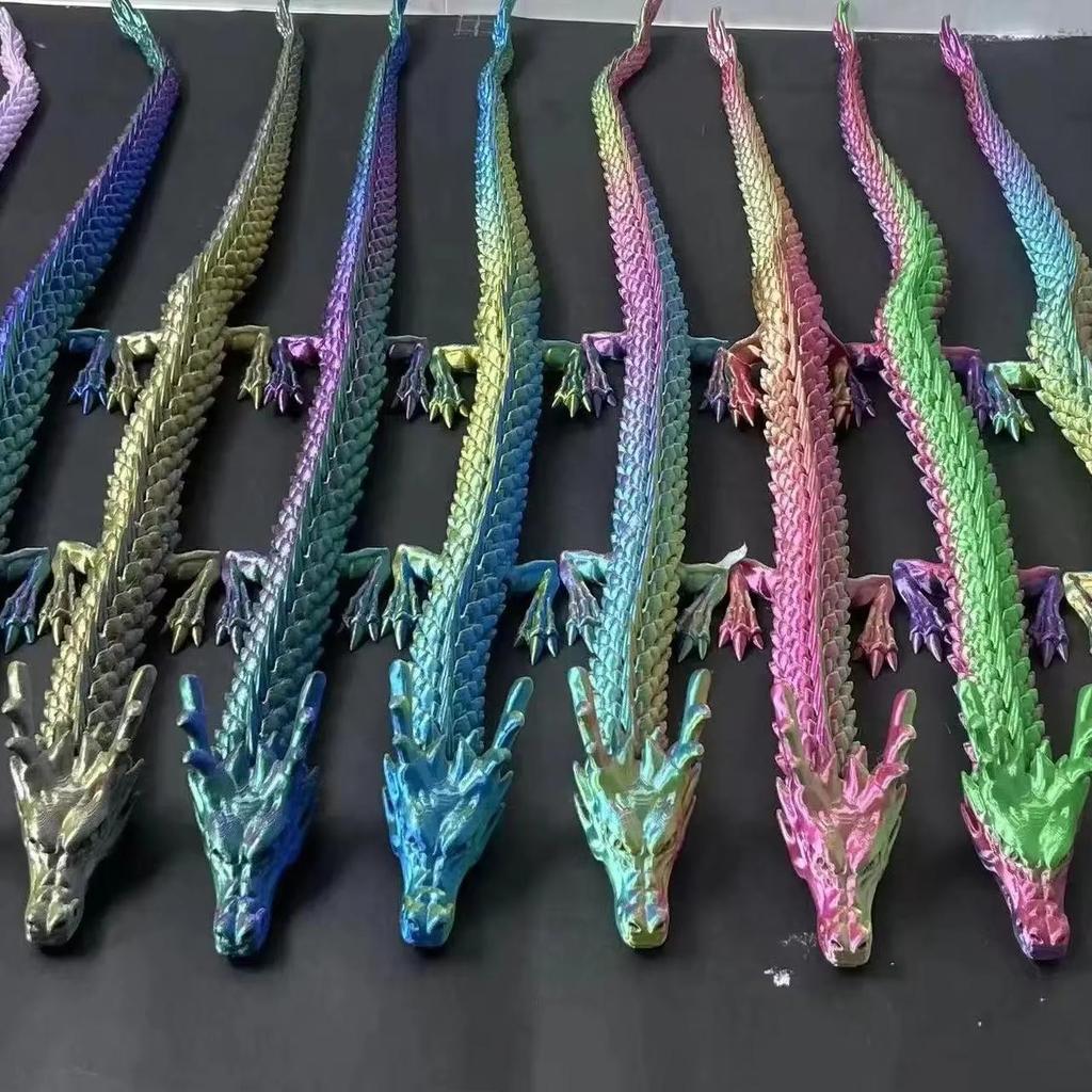 12pcs 3D Printed Chinese Dragon Ornament, Random Color, Ideal For Car Dashboard, Party Decoration, Festival Home Decoration