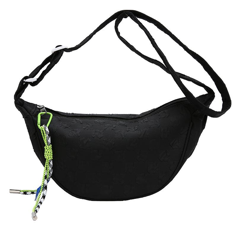 

Женская простая вафельная косая сумка Span, модная повседневная универсальная сумка большой вместимости, сумка для мелочей, сумка для мобильного телефона, сумка через плечо 33*16*10 чёрный