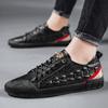 Real leather high-quality men's shoes casual daily fashion sports shoes men's black comfortable shoes spring/winter 2025