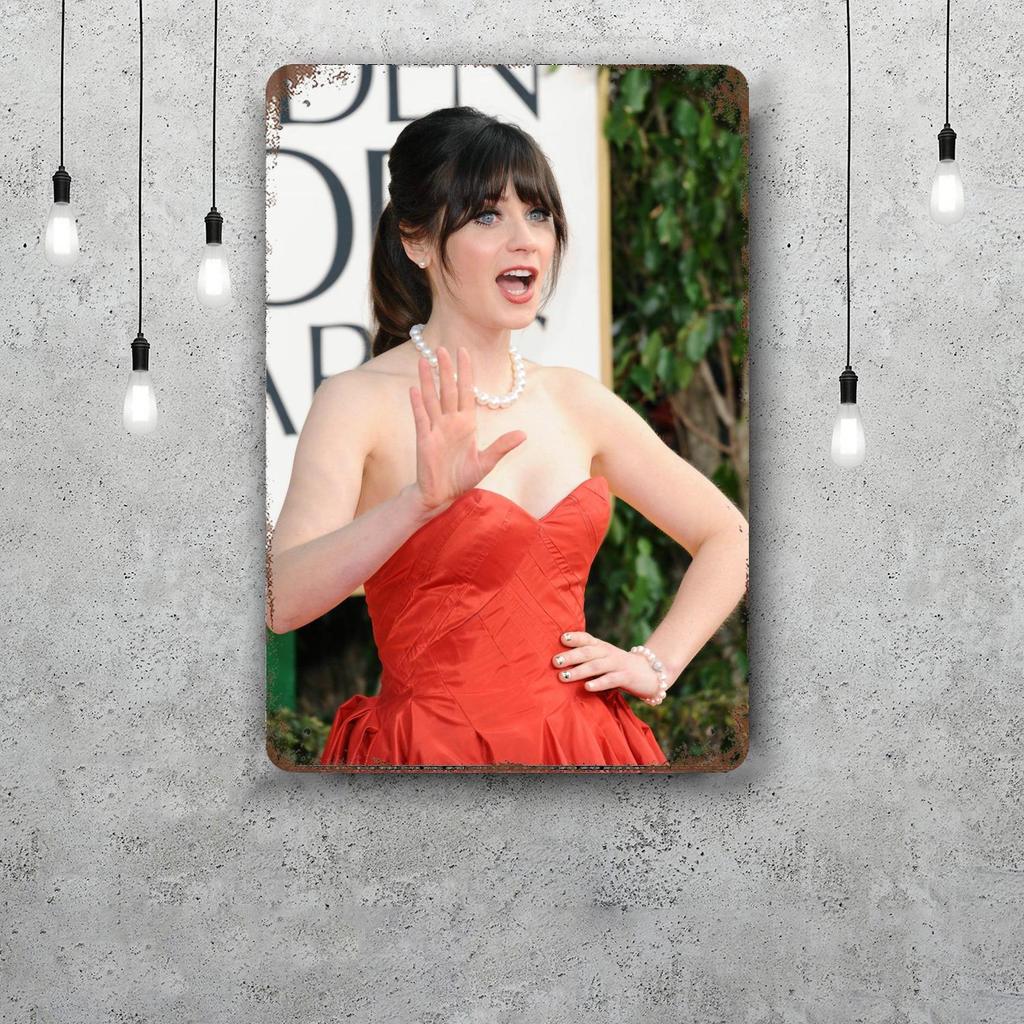 zooey deschanel actor Metal Signs wall decor Vintage Tin Signs Captain Metal Poster Decor for Bar Pub Club Wall Decoration