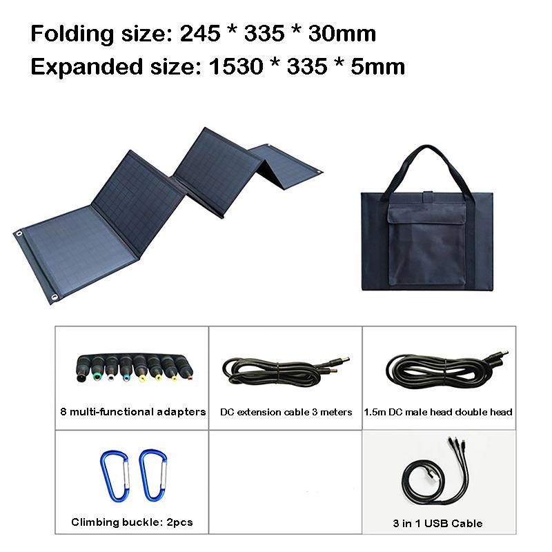 

120 Вт 18 В солнечная панель складная сумка USB+DC выход зарядное устройство портативная складная сумка для путешествий на открытом воздухе походов кемпинга источник питания чёрный