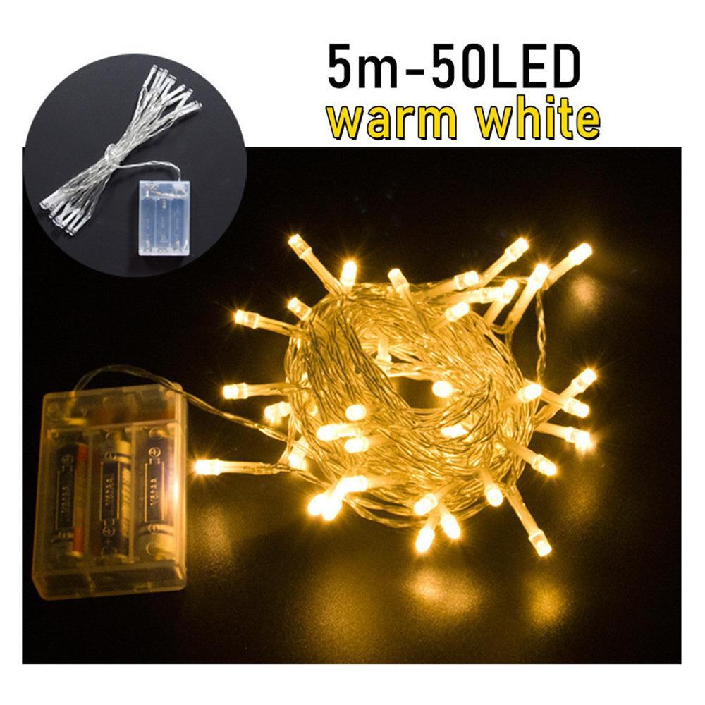 LED-Feen-Lichterkette, 7 Farben, batteriebetrieben, für den Außenbereich, wasserdicht, LED-Lichterkette, Weihnachten, Geburtstag, Zuhause, Party, Dekoration, Lampe