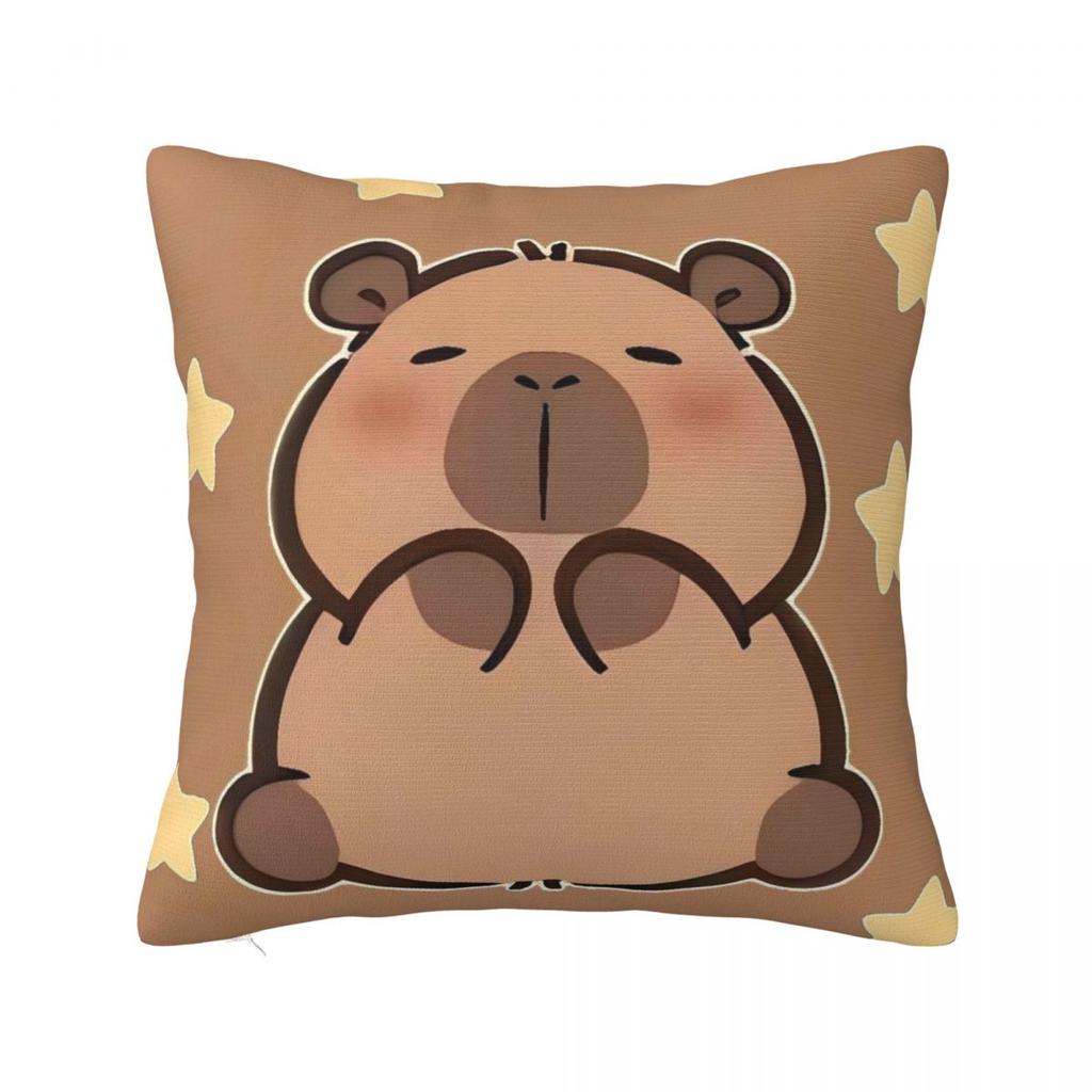 Cute Capybara Pillow Cover Kawaii Pillow Case For Office Car Home Decorative Cushion Cover Polyester Printed Pillowcases Gift