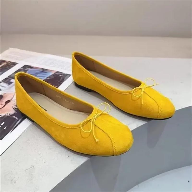 French Butterfly Knot Flat Shoes Soft Bottom Ballet Style Women's Casual Spring Summer New Korean Version Commuting Slip-On Shoe