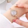 Women's Rhinestone Quartz Bracelet Watch - Fashionable Pull-Out Style