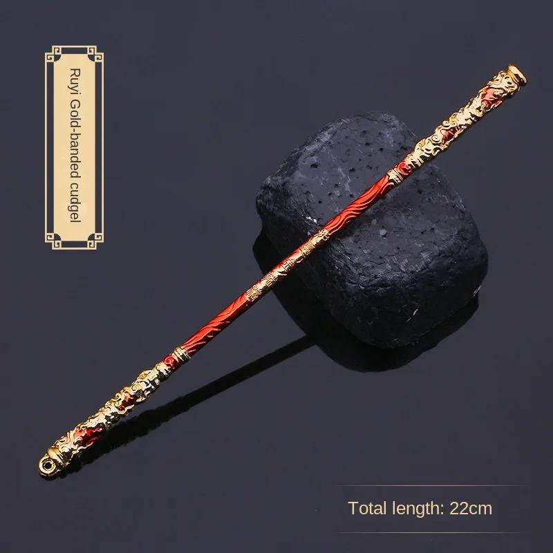 Chinese Retro Samurai Sword 22cm Metal Spear and Sword Mini Cold Model Ornaments Role Playing Fake Props Simple Style