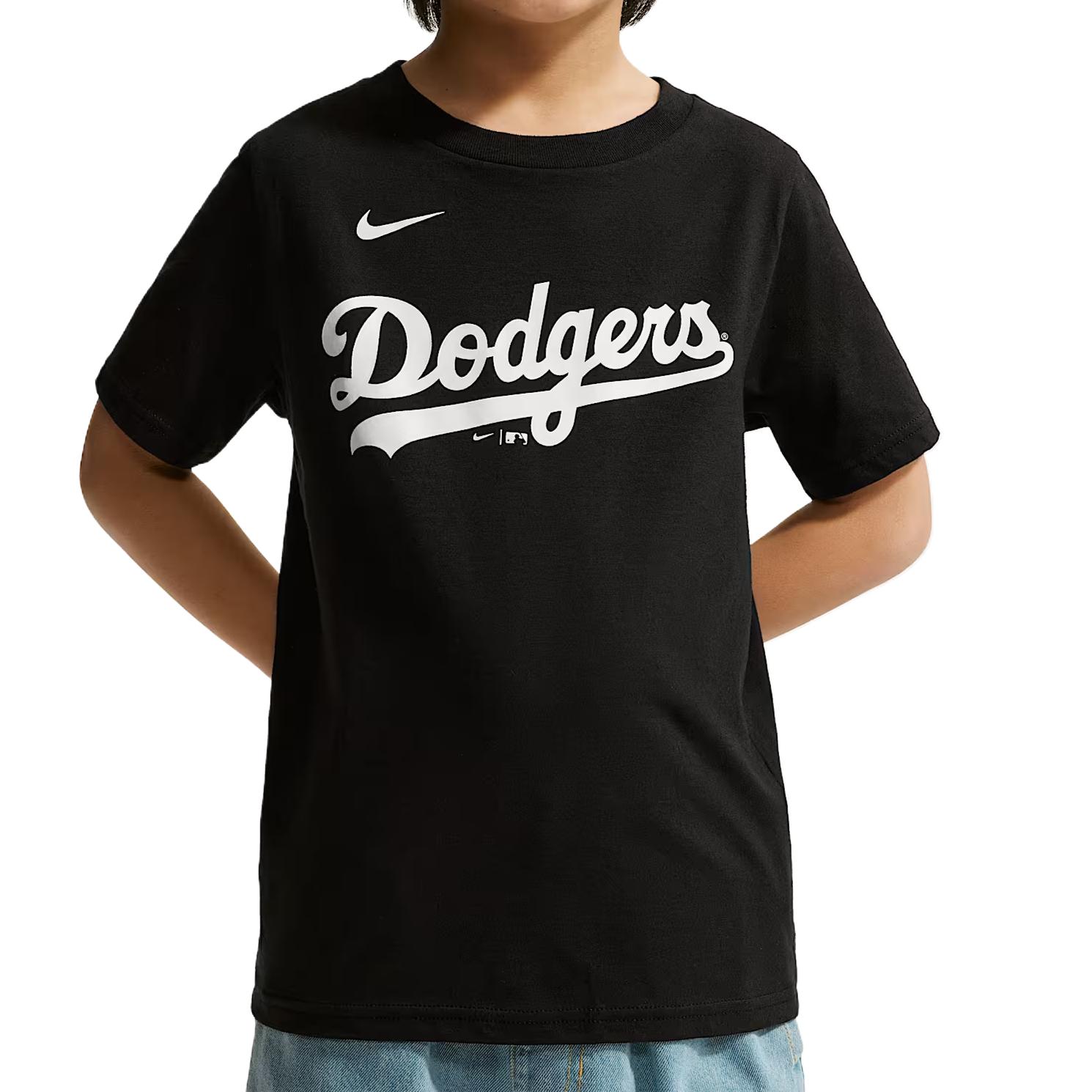 Nike X MLB Collaboration T-Shirt Comfortable Los Angeles Dodgers Kids tops IV0573-010 4