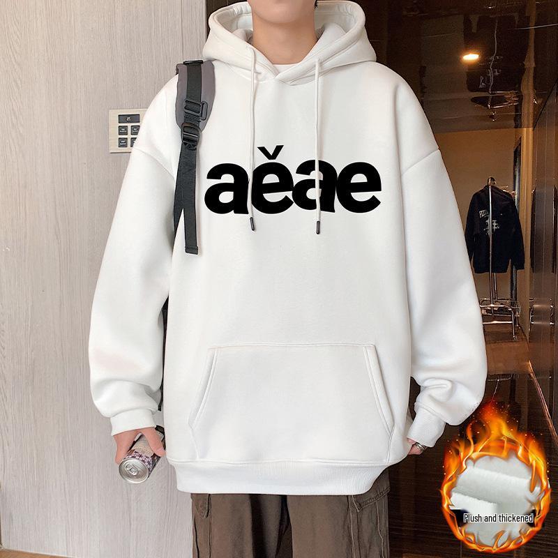 

Men s Oversized Fleece-Lined Hoodie - Autumn/Winter 2025 Trendy American Style 2XL