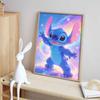 Disney 5D DIY All Diamond Art Painting Kit Stitch With Rainbow Sparkle Home Decor Gift