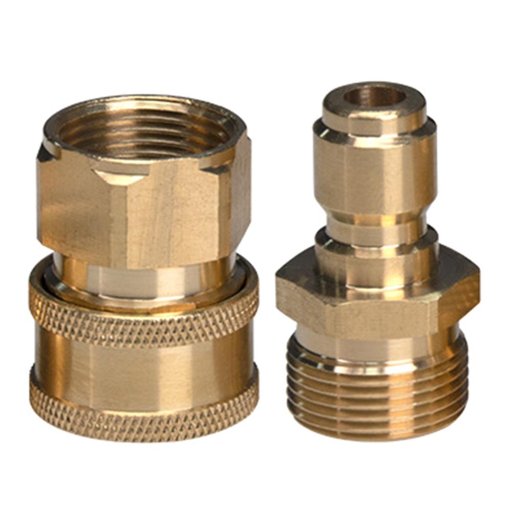 Pack Of 2 Brass Quick Connectors M22 Female & M22 Male Water Hose Quick Connect Set Upgrades for Plumbing Application
