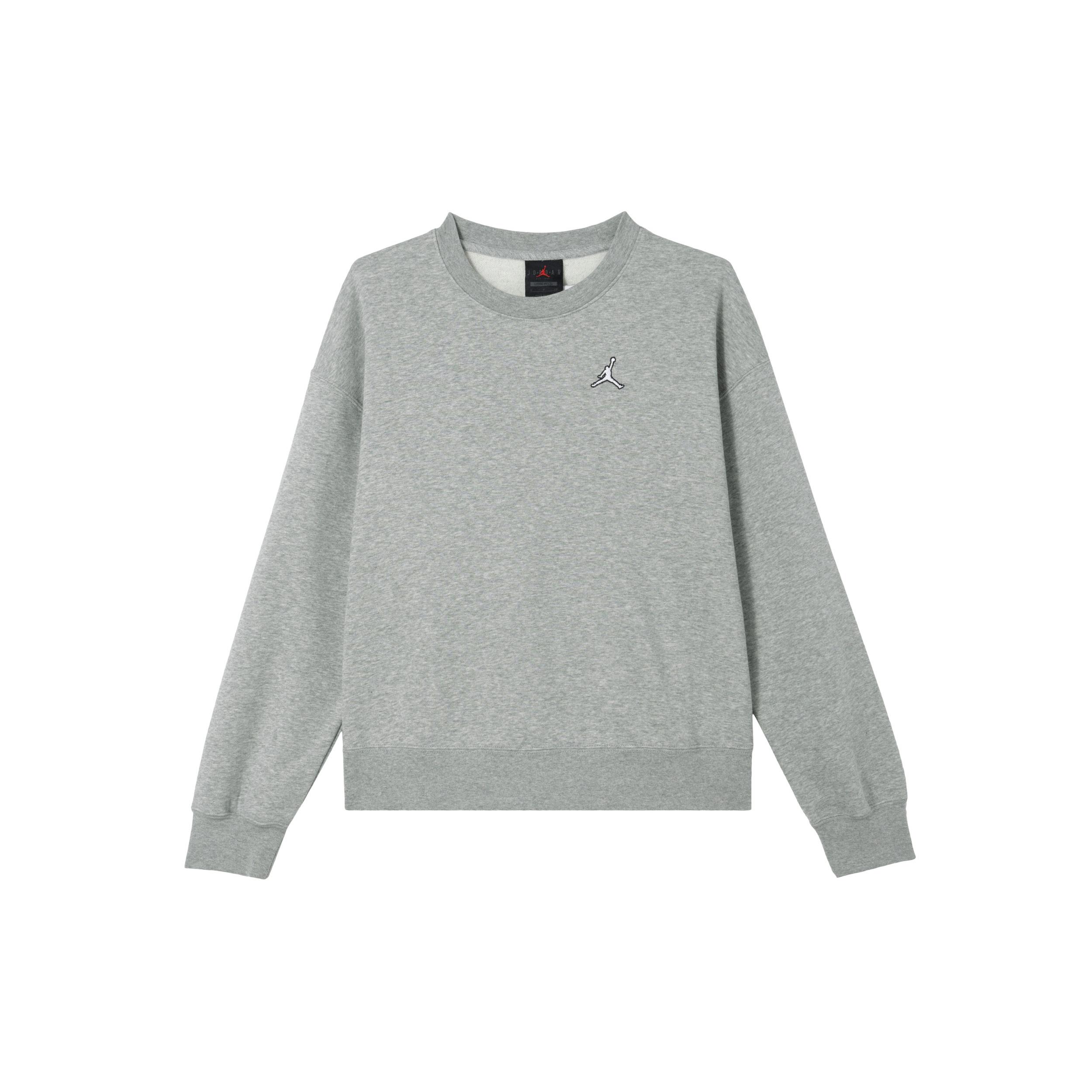 (WMNS) Air Jordan Brooklyn Fleece Crewneck Sweatshirt Grey Women s DQ4463-063 L