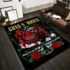 Skull and Roses Cross Design Rug Non-slip Rug Suitable for Living Room and Bedroom Sofas