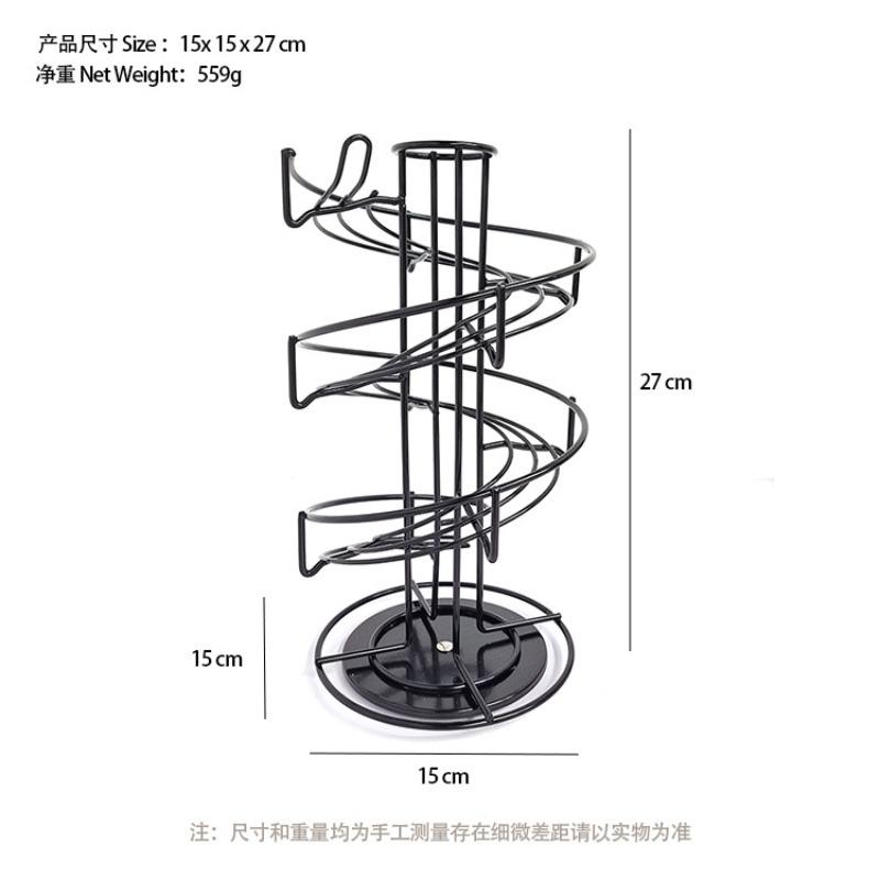 Pojemnik na kapsułki Nespresso, Karuzela na kapsułki do kawy, Stojak - organizer do przechowywania kapsułek (Pojemność 30 kapsułek K-Cup) Stojak ekspozycyjny z kutego żelaza