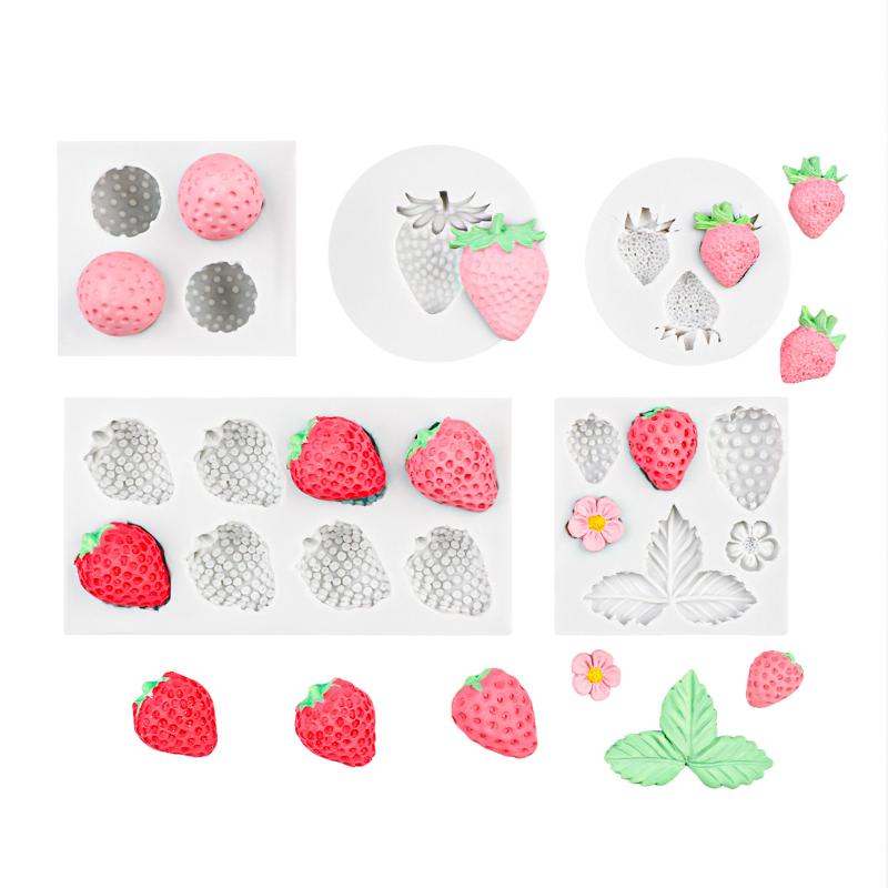 Fruit Strawberry Dessert Mousse Cake Mold Silicone Cake Decorations Reusable Baking Molds Kitchen Tools