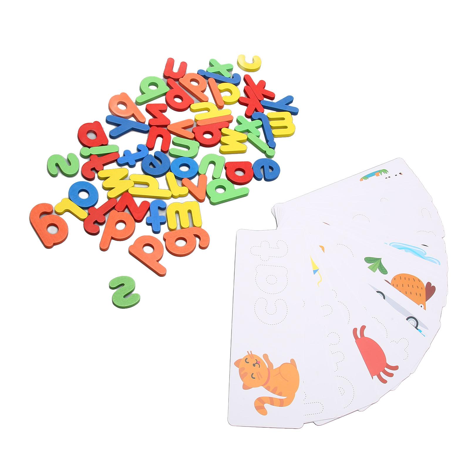 Wooden Alphabet Puzzles 26 Letters Spelling Color Perception Alphabet Matching Game for Toddlers Ages Over 3