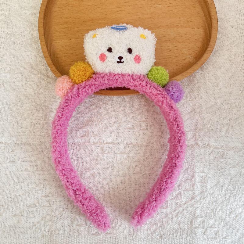 Adorable Bear Plush Headband for Women - Face Washing Hair Accessory and Makeup Headdress for Autumn and Winter