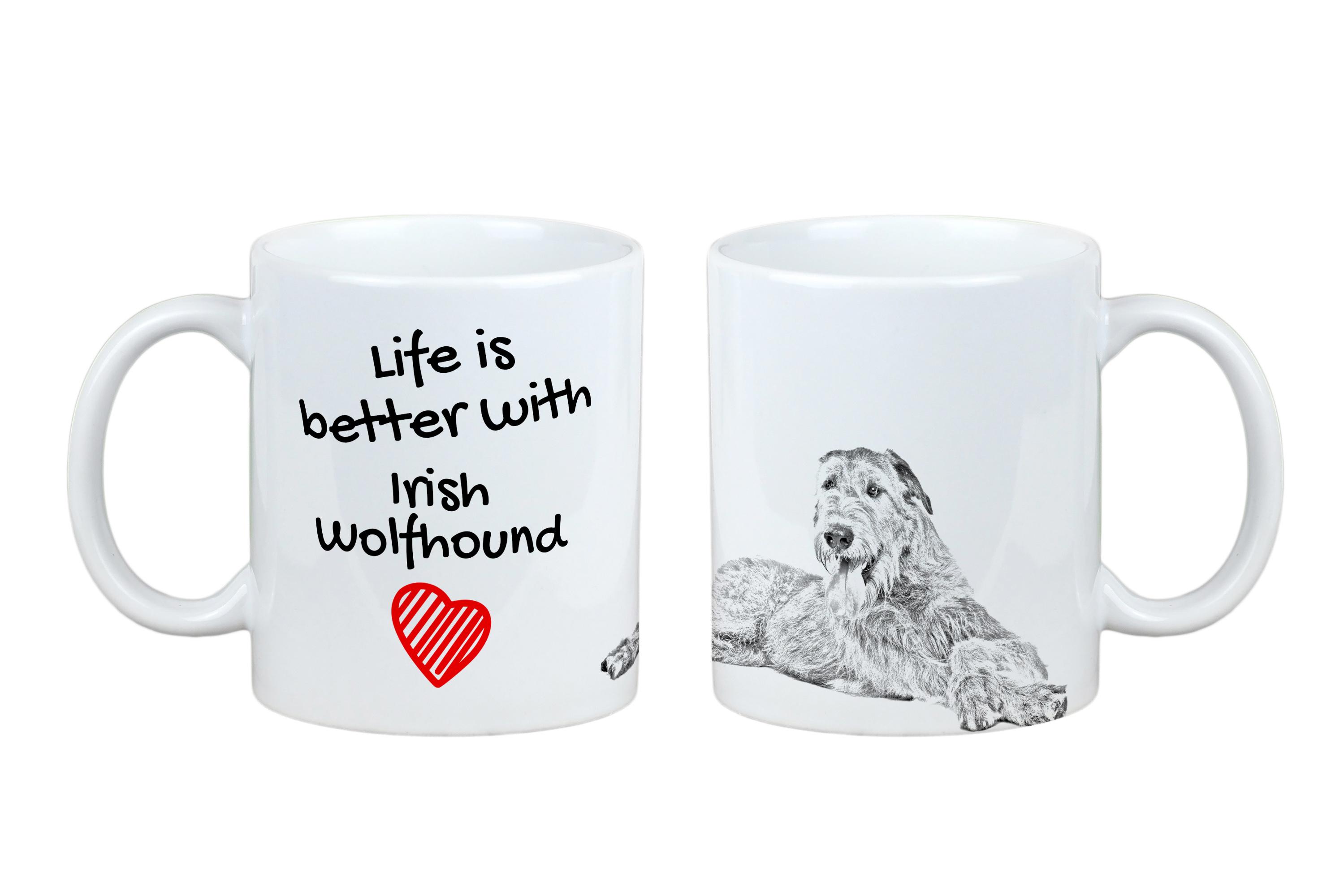 

Irish Wolfhound - cup with a dog, cup with a photo, personalized gift from the Art-Dog brand білий
