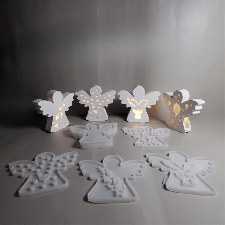 Silicone Mould Epoxy Resin Tool Angel with Heart Star Casting Molds Plasters Molds Craft Supply