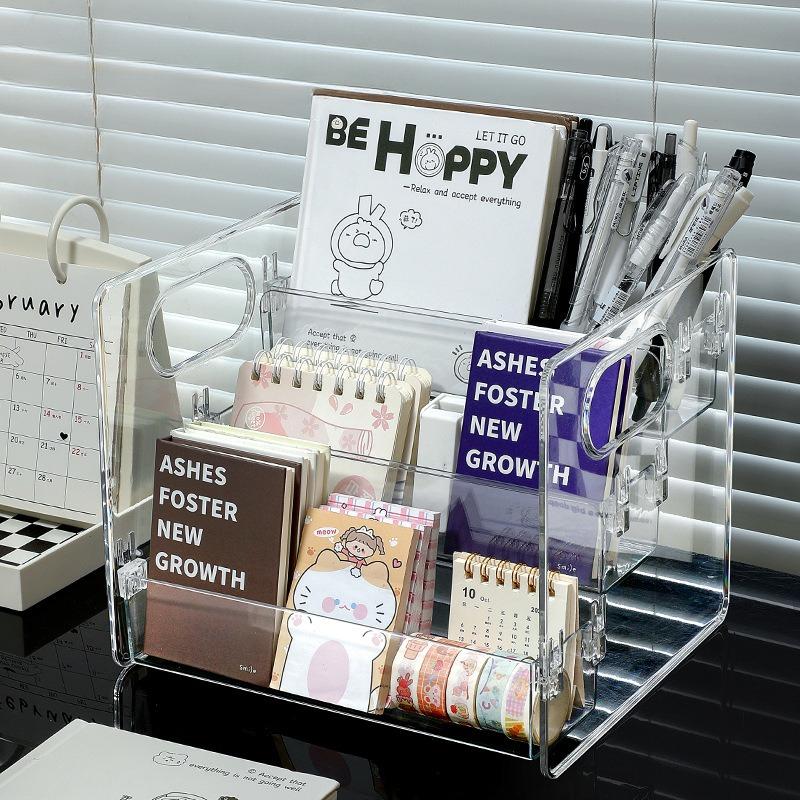 Desktop Storage Box, Transparent Cosmetics, Perfume, Skin Care Products, Water and Lotion, Dressing Table, Organizing, Layered Storage Rack