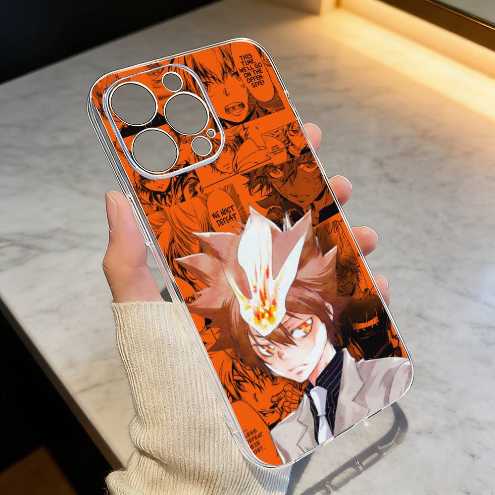 Hitman R-Reborn Tsuna S-Sawada Phone Case For iPhone 17 16 15 14 13 12 11 Mini Pro Max Plus Transparent Cover