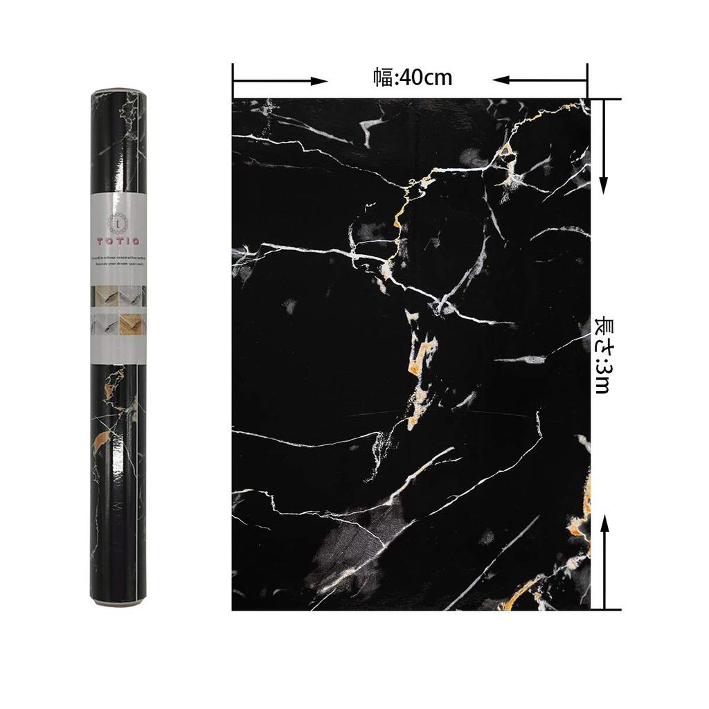TOTIO Márvány Utánzat Vágó Márvány 40cm x Lehúzható Márvány Fali Papír Matrica Dekorációs DIY Falhoz Matt Márvány Hatású Lap, Fekete, Lap, Lap,