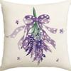 Plant and Flower Linen Pillowcase Purple Lavender Printed Pillow Cushion Cover Home Sofa
