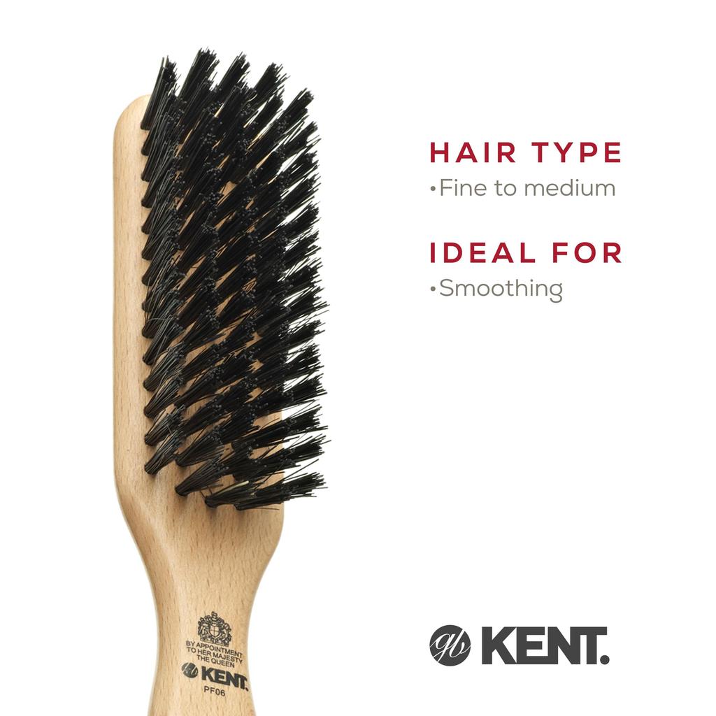 GB KENT Kent a Boar Bristle and Nylon Mix Hair Made with Natural Wood and and Used by the British Royal PF06 Brush, Brush, Bristle, Family,