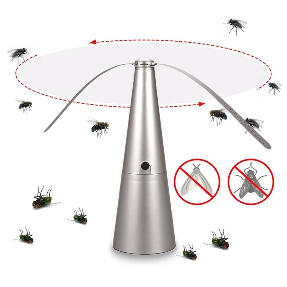 Automatic Soft Mosquito & Fly Repellent Fan 360° Rotating Portable Battery Powered for Outdoor Family Picnics