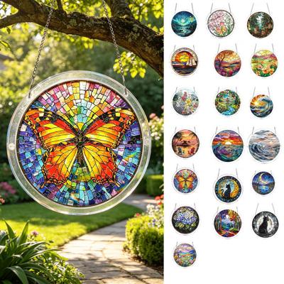 Acrylic Jigsaw Puzzle Suncatcher Large Colorful DIY Sun Catcher Kit for Adults Stained