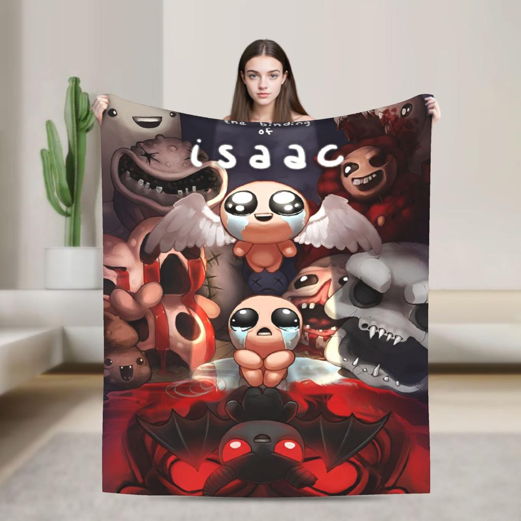 Funda de Manta de Dibujos Animados The Binding of Isaac Manta de Felpa para Lanzar Ultra-Suave para Coche Colcha