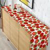 Pudodo Strawberry Table Runner Spring Summer Fruit Strawberry Themed Birthday Baby Shower Party Kitchen Dining Home Decoration (13" x 72")