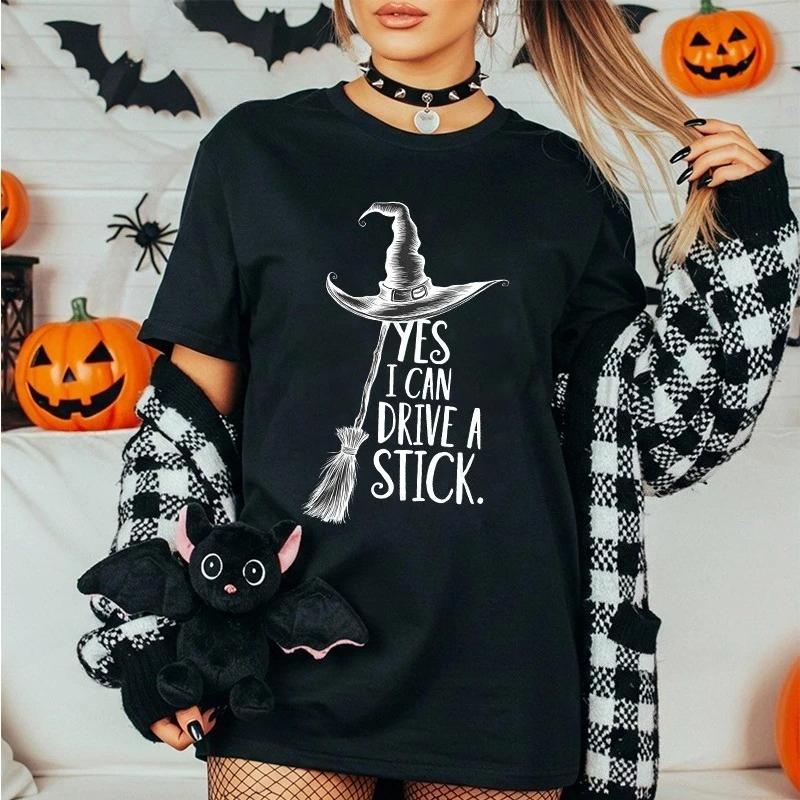 Fashionable Halloween printed Tshirt with casual short sleeved round neck suitable for daily Womens Tshirt in all seasons