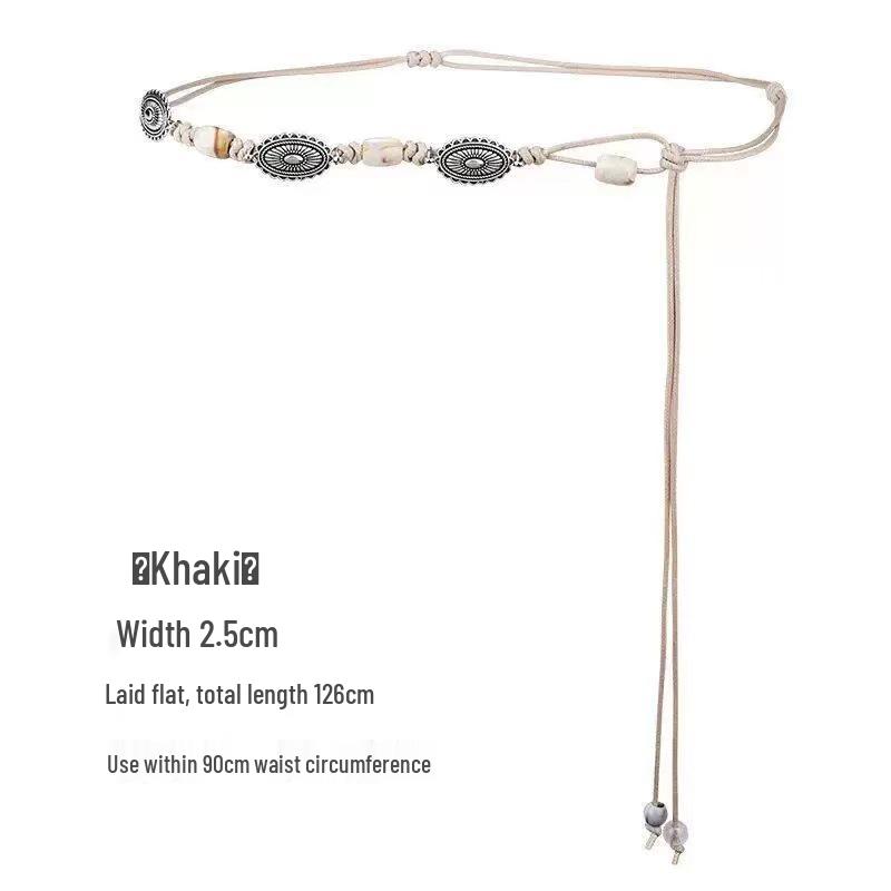 Bohemian Ethnic Beaded Waist Chain: Vintage-Style Accessory for Dresses and Shirts
