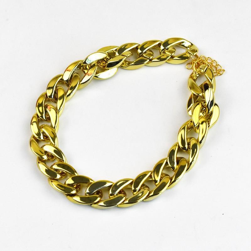 Hond O Ketting Halsband, Metalen Schakelketting, Gepersonaliseerde Punk Stijl Halsband Voor Honden & Katten, Mode Huisdier Accessoire S【25+7cm】 goud