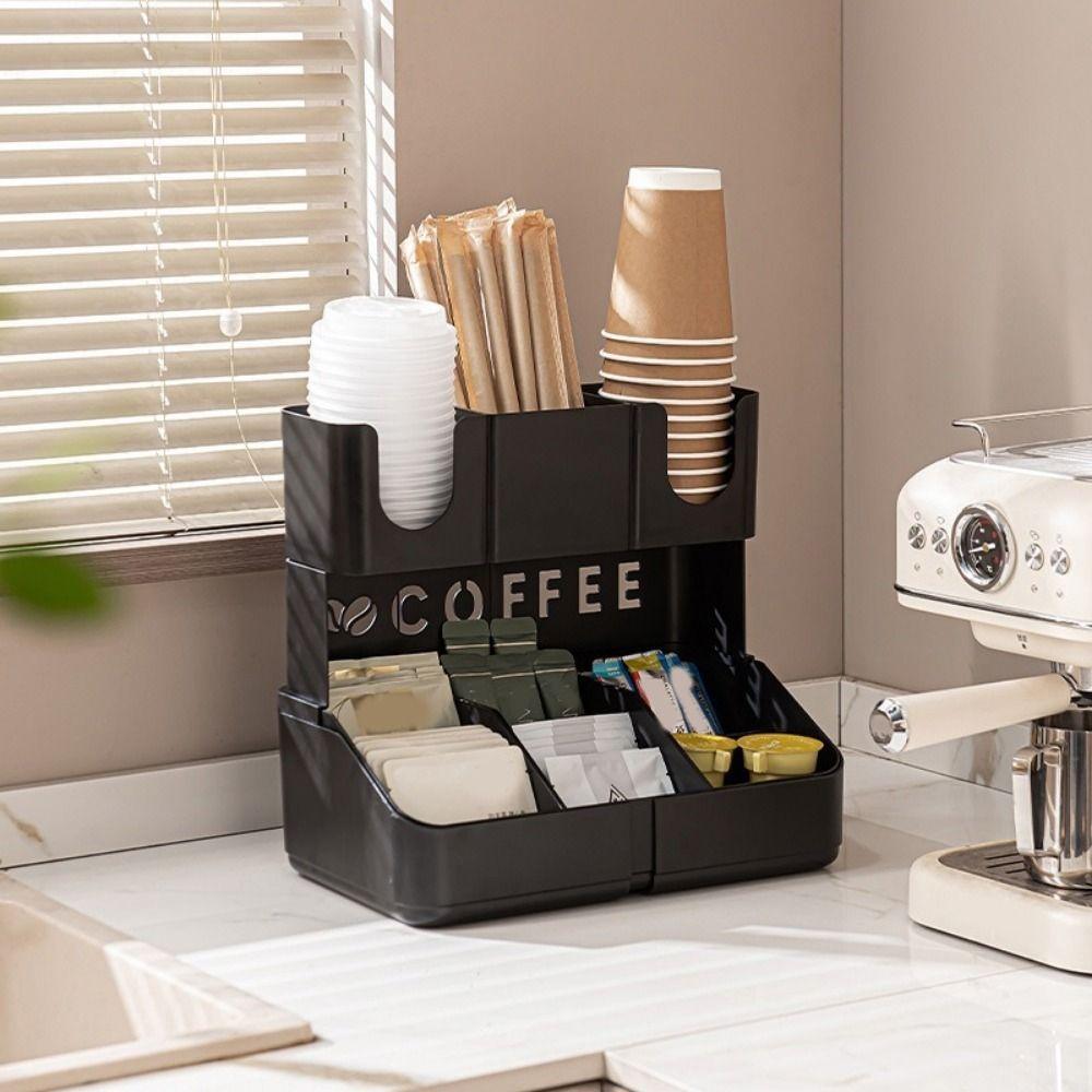 Adjustable Retractable Paper Cup Holder Plastic Cup Straw Storage Rack Cup Dispenser  for Home