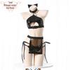 Sexy Patent Leather Catwoman Lingerie Set - Anime Bunny Girl Tease