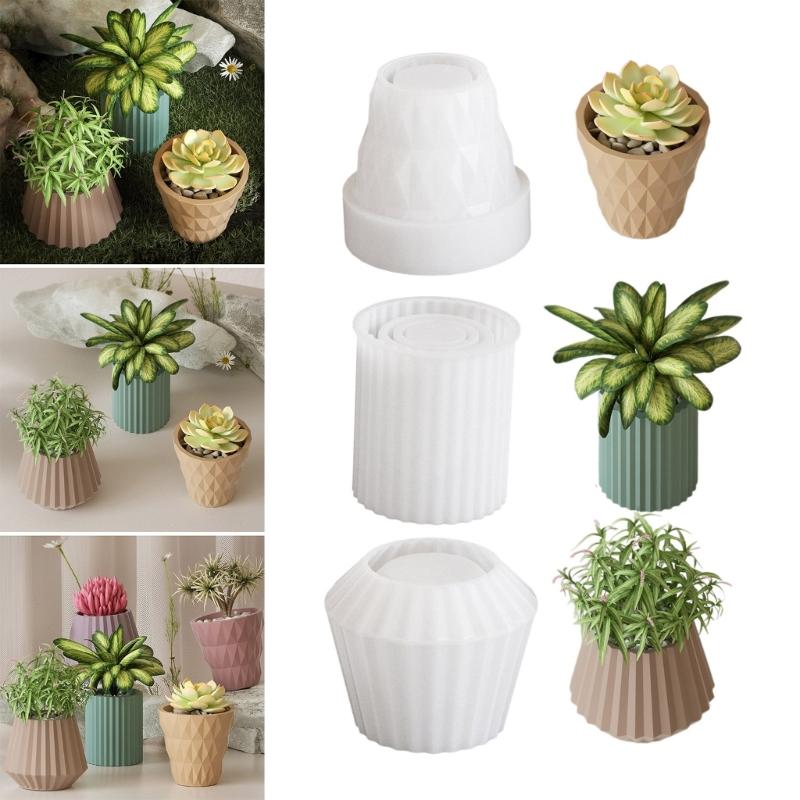 Delicate Epoxy Resin Vases Mold Functional Flowerpot Vases Container Mold for Crafting Unique Gift and Ornaments