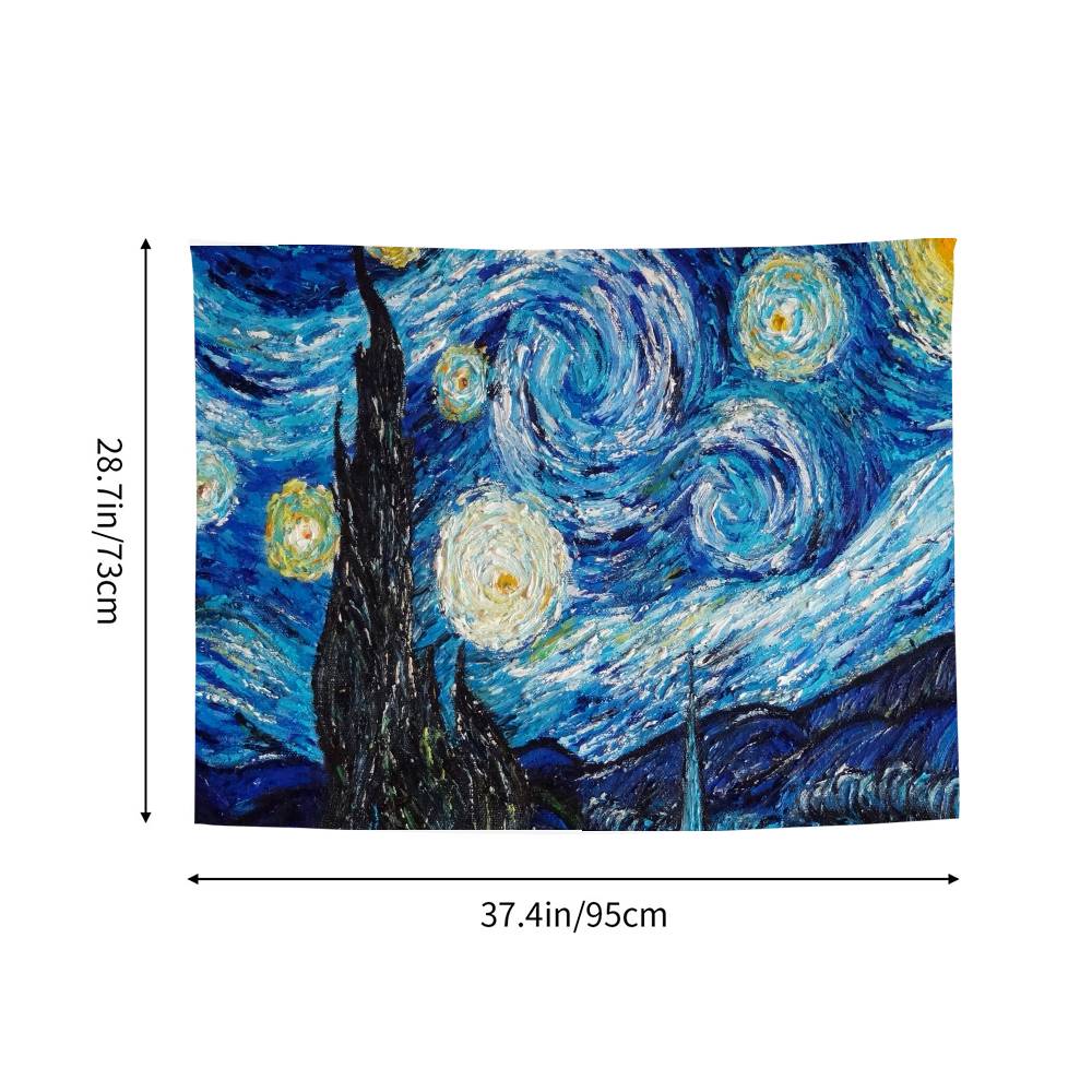 Van Goghs Art Tapestry Wall Hanging Printed Polyester Tapestry INS Decoration Wall Decor