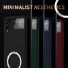 Carbon Fiber For Samsung Galaxy Z Flip 3 Flip 4 5g Case Magnetic With Magsafe Wireless Charging Cover