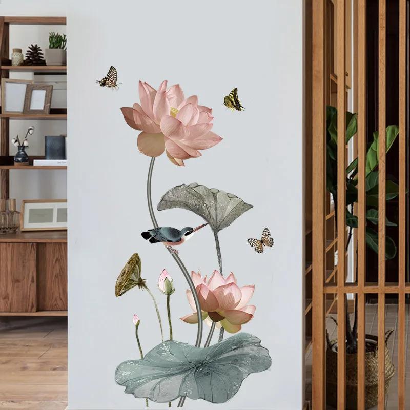 Lotus Flower Wall Stickers Removable PVC Wall Decal Living Room Bedroom Wallpaper Wall Art Home Decor 2026 Christmas