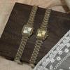 Elegant Gold Square Women's Quartz Watch - Chinese Style Business & Student Wear