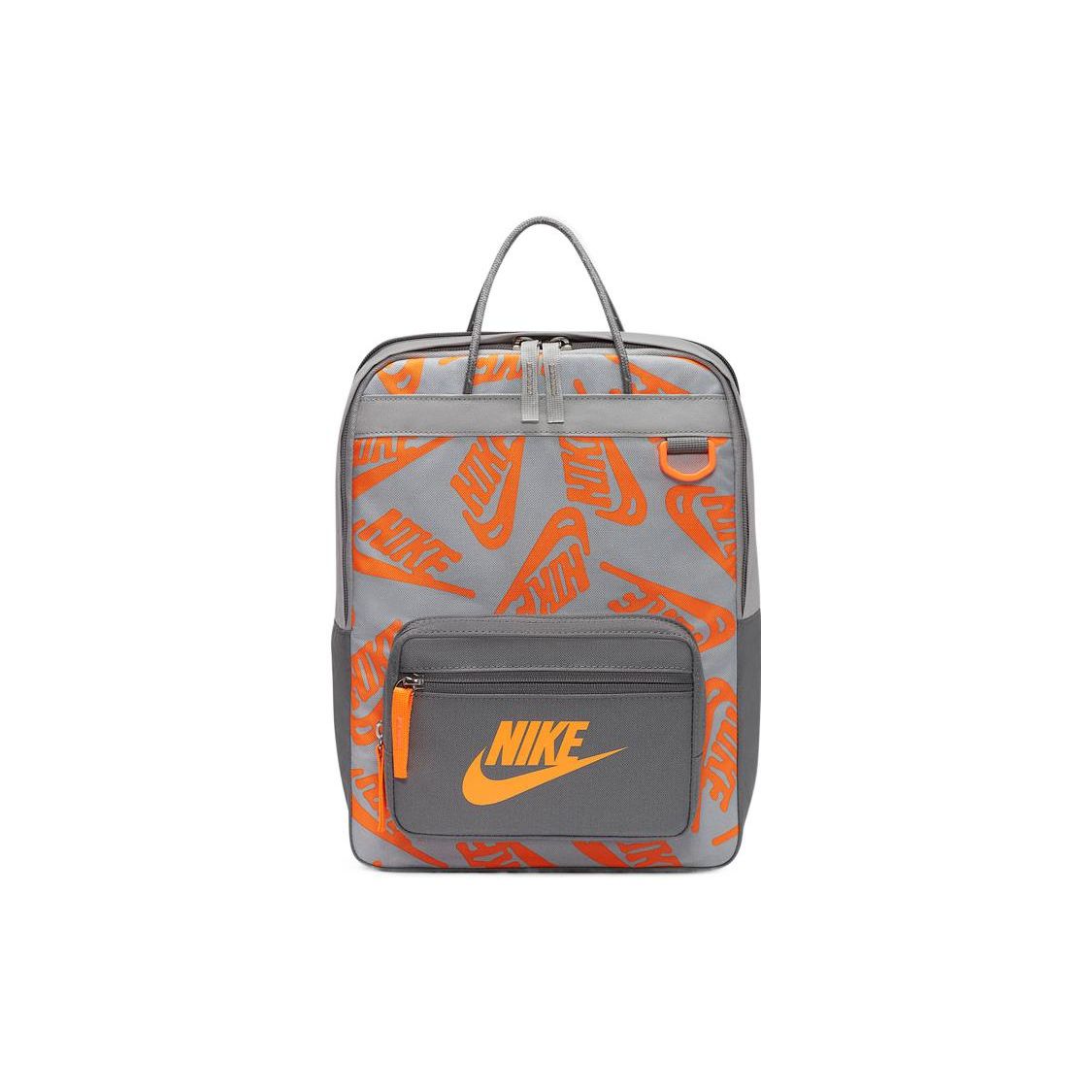 Nike All Over Logo Print Casual Trendy Sports Zipper Backpack Unisex Backpack Gray DB3261-084 Gray
