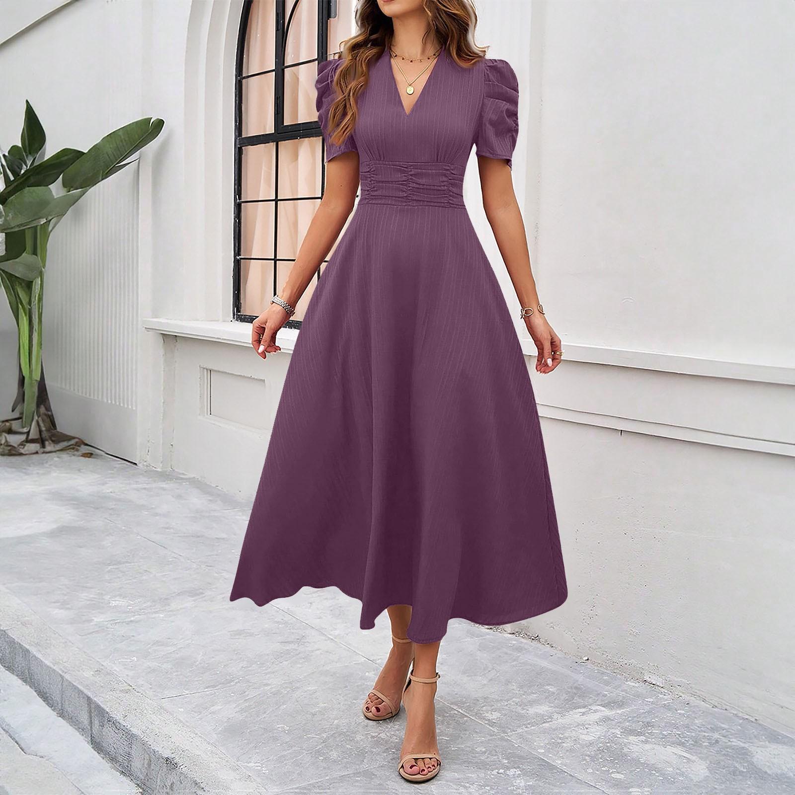 

Женское модное темпераментное платье с высокой талией и короткими рукавами L