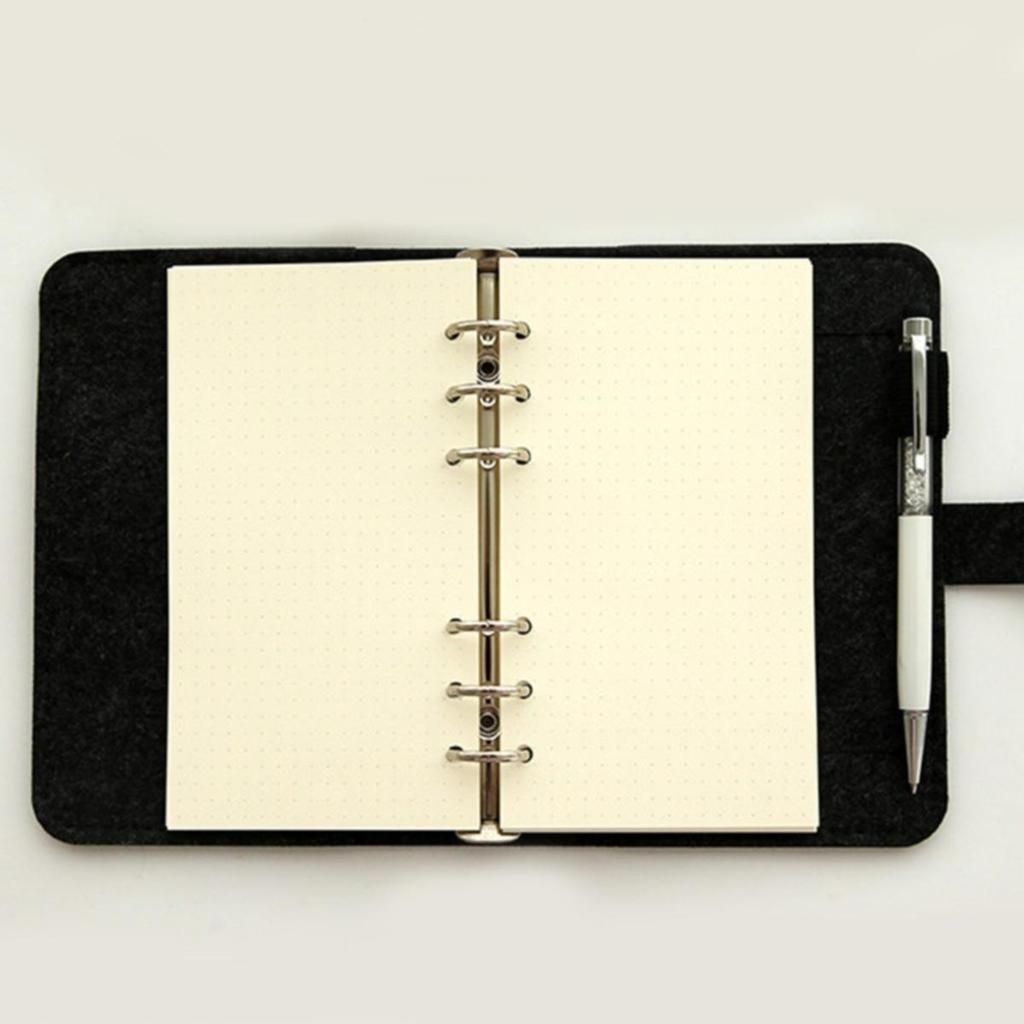 A5 A6 No Inner Pages Felt Shell Fabric Notebook Loose Leaf Notebook Inner Page Ring Binder Stationery Gift Student Supplies
