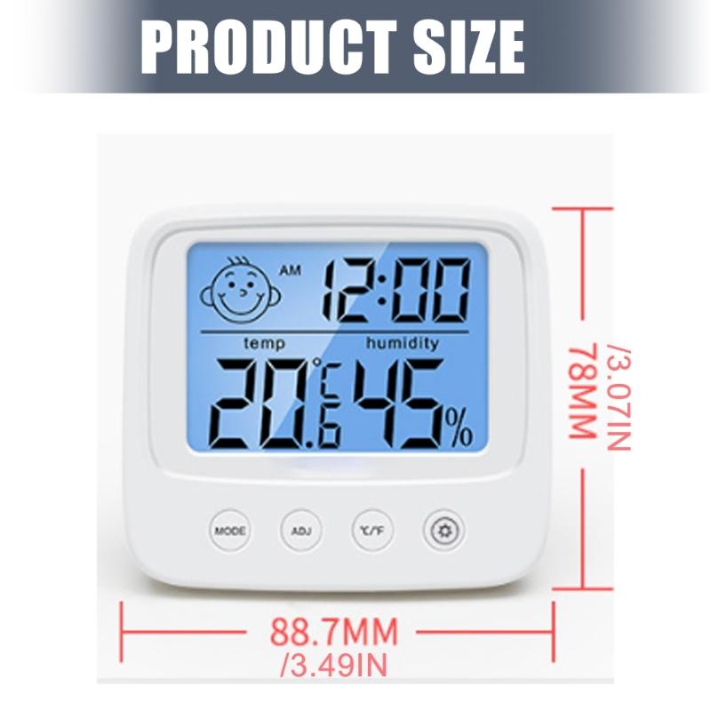 Indoor Thermometers Hygrometer Clock Featuring Large Display And ±1℃ Accuracy For Home Use HX6C