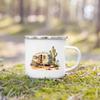 Adventure Day Caravan Printed Camper Mugs Camping Enamel Mug Campfire Party Beer Juice Cup Mountain Handle Cups Gifts for Camper