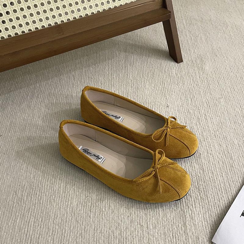 Fashion Footwear Round Toe  Women Ballet Flats Dance Shoes Luxury Female Shallow Fashion Butterfly-Knot Slip On Ladies Flats Shoes