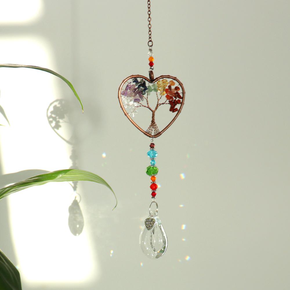 Seven-Color Tree of Life Sun Catcher 3-Piece Set - Home and Garden Hanging Ornament T119