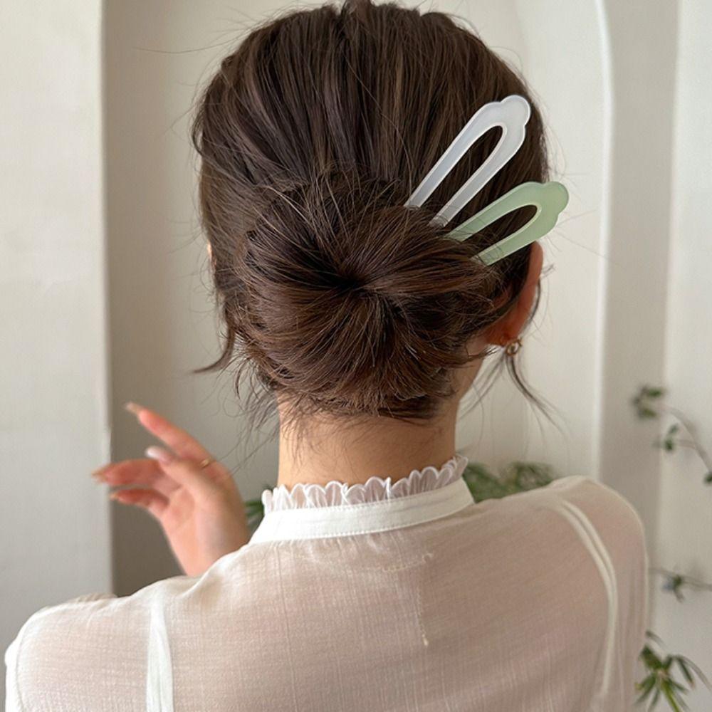 Acetic Acid U Shape Hairpin Chinese Style Chinese Style Hair Stick Retro   Girl Hair Accessories